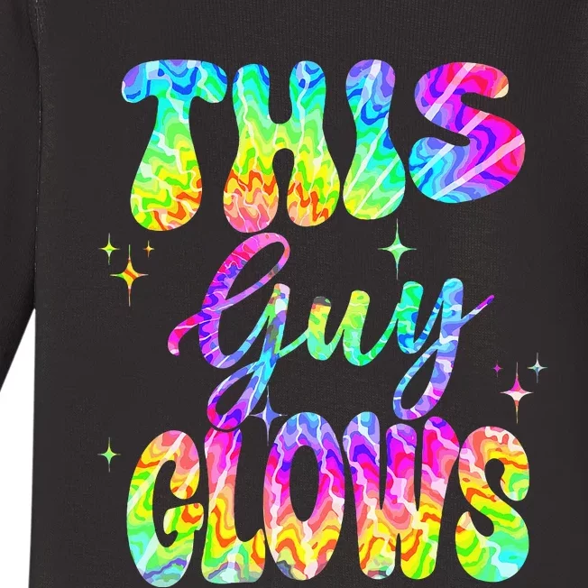 This Guy Glows Boy Birthday Party 80s Disco Theme Baby Long Sleeve Bodysuit