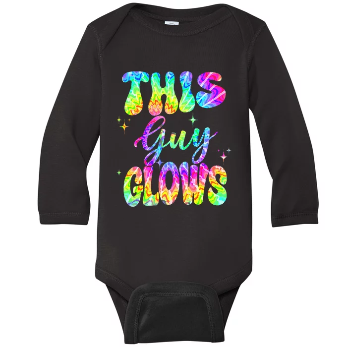 This Guy Glows Boy Birthday Party 80s Disco Theme Baby Long Sleeve Bodysuit