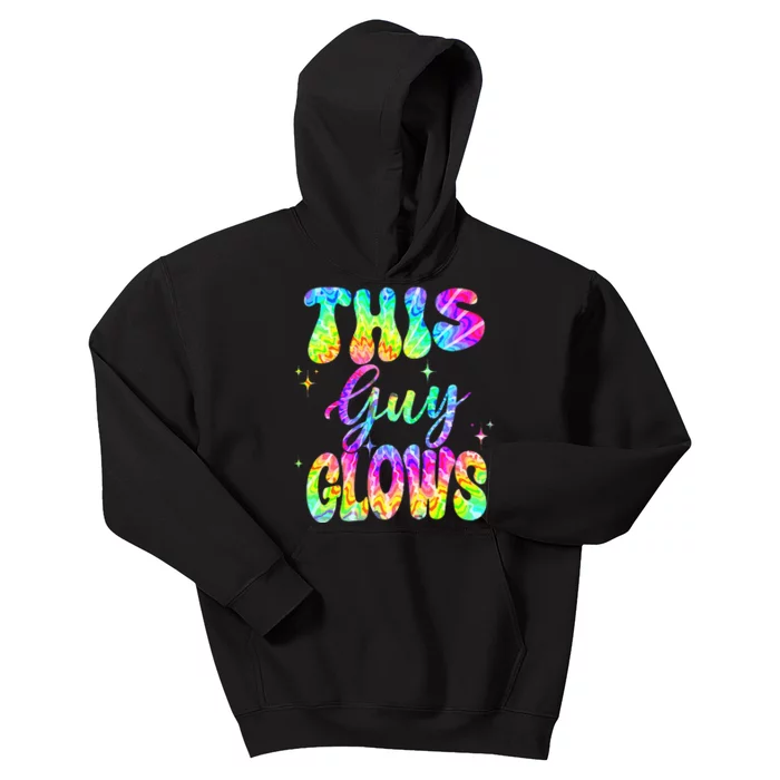 This Guy Glows Boy Birthday Party 80s Disco Theme Kids Hoodie