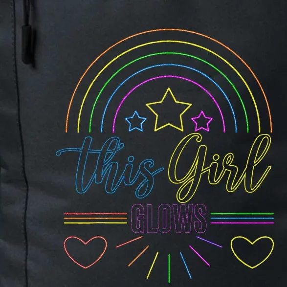 This Girl Glows Cute Girl Woman Tie Dye 80s Daily Commute Backpack