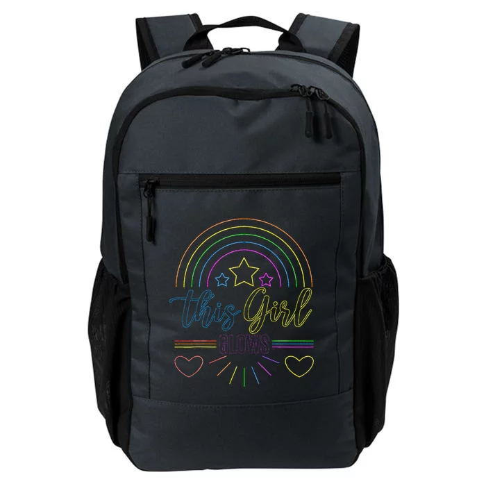 This Girl Glows Cute Girl Woman Tie Dye 80s Daily Commute Backpack