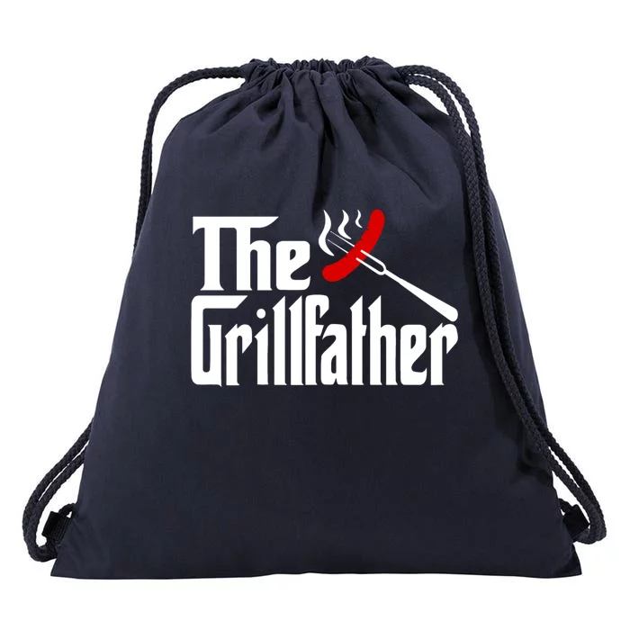 The Grillfather Grill Father Bbq Barbecue Funny Fathers Day Gift Drawstring Bag