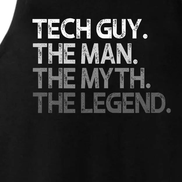 Tech Guy Gift The Man Myth Legend Ladies Tri-Blend Wicking Tank