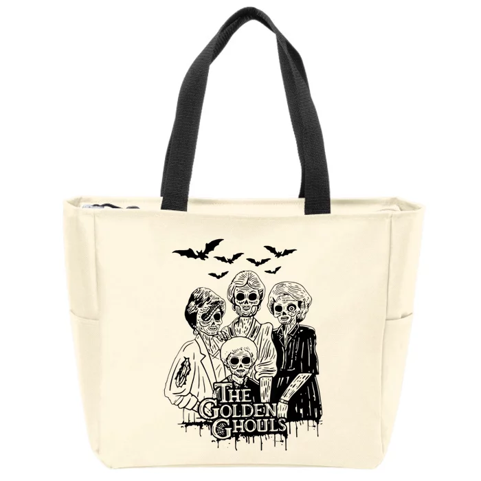 The Golden Ghouls Skeleton Bat Halloween Costumes Zip Tote Bag