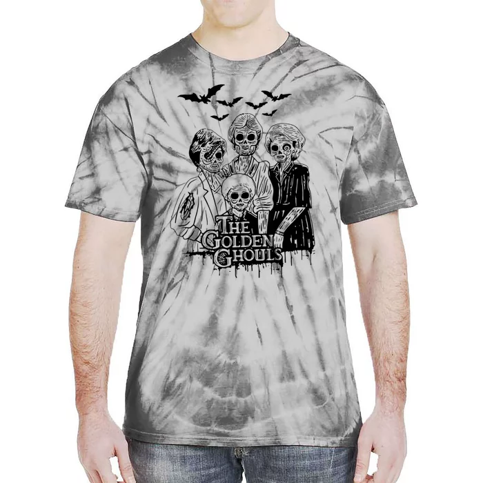 The Golden Ghouls Skeleton Bat Halloween Costumes Tie-Dye T-Shirt