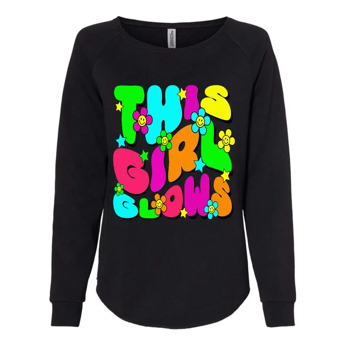 This Girl Glows For Bright Colors 80S And 90S Womens California Wash Sweatshirt