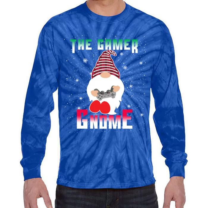 The Gamer Gnome Funny Family Matching Group Christmas Gift Tie-Dye Long Sleeve Shirt