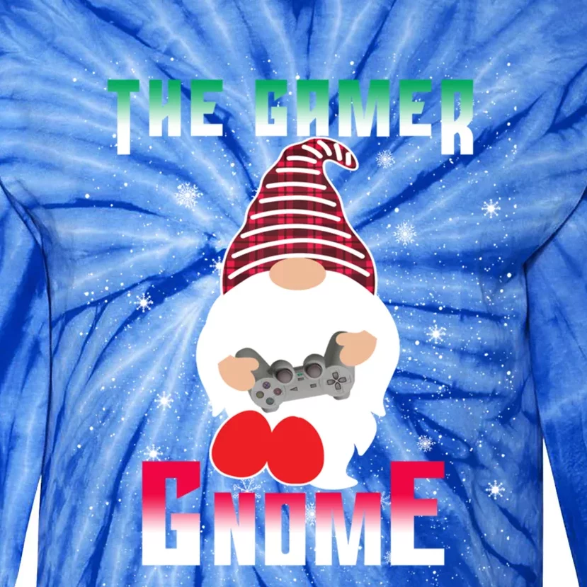 The Gamer Gnome Funny Family Matching Group Christmas Gift Tie-Dye Long Sleeve Shirt