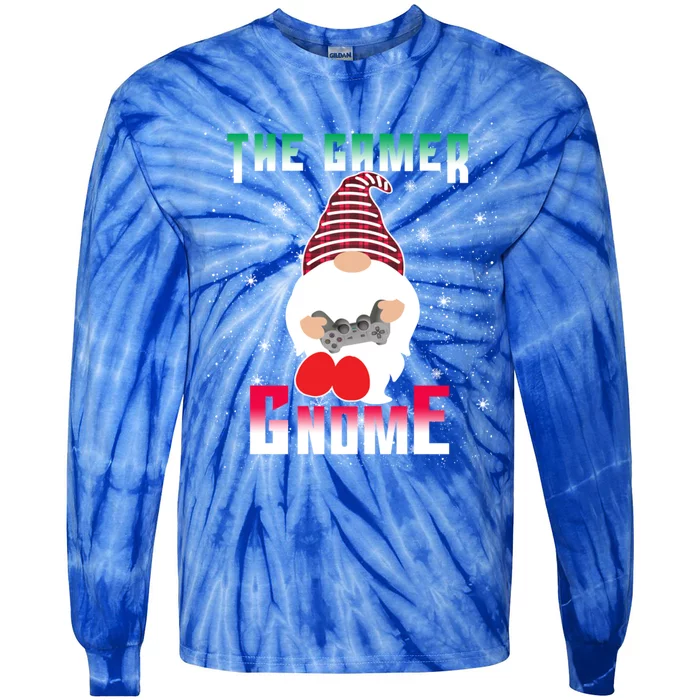 The Gamer Gnome Funny Family Matching Group Christmas Gift Tie-Dye Long Sleeve Shirt