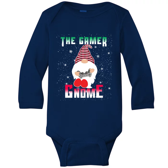 The Gamer Gnome Funny Family Matching Group Christmas Gift Baby Long Sleeve Bodysuit