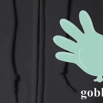 Turkey Glove Gobble Thanksgiving Thankful Nurse Full Zip Hoodie