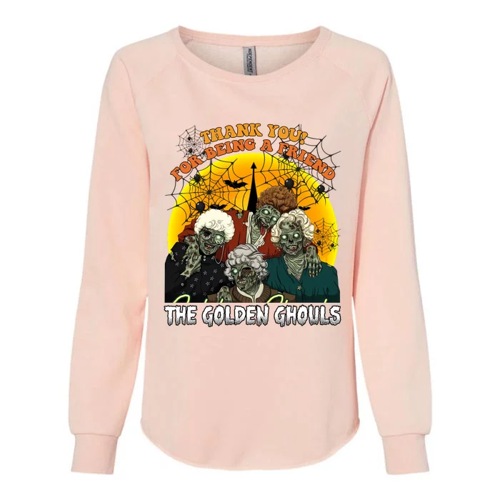 The Golden Ghouls Vintage Halloween Spooky Golden Womens California Wash Sweatshirt