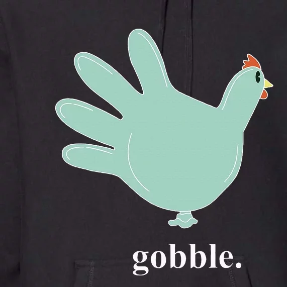 Turkey Glove Gobble Thanksgiving Thankful Nurse Premium Hoodie