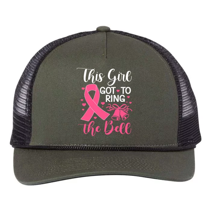 This Girl Got To Ring Bell Chemo Grad Breast Cancer Retro Rope Trucker Hat Cap