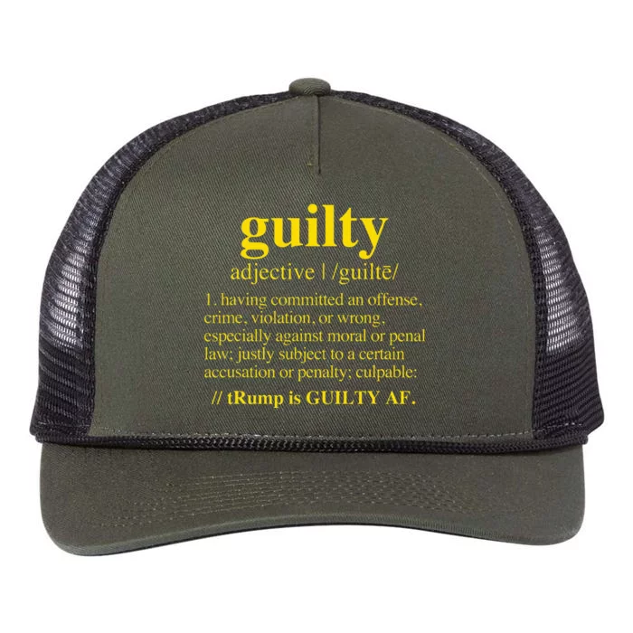 Trump Guilty Guilty Definition Retro Rope Trucker Hat Cap