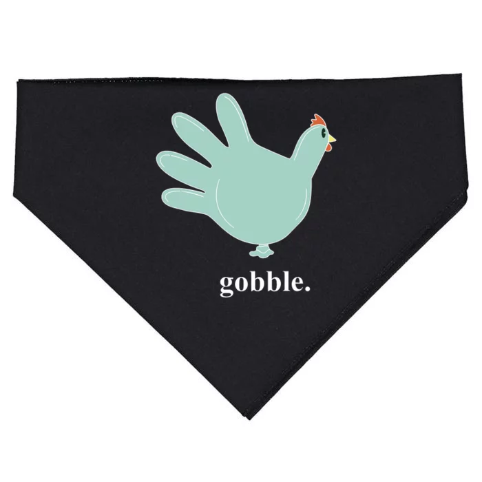 Turkey Glove Gobble Thanksgiving Thankful Nurse USA-Made Doggie Bandana