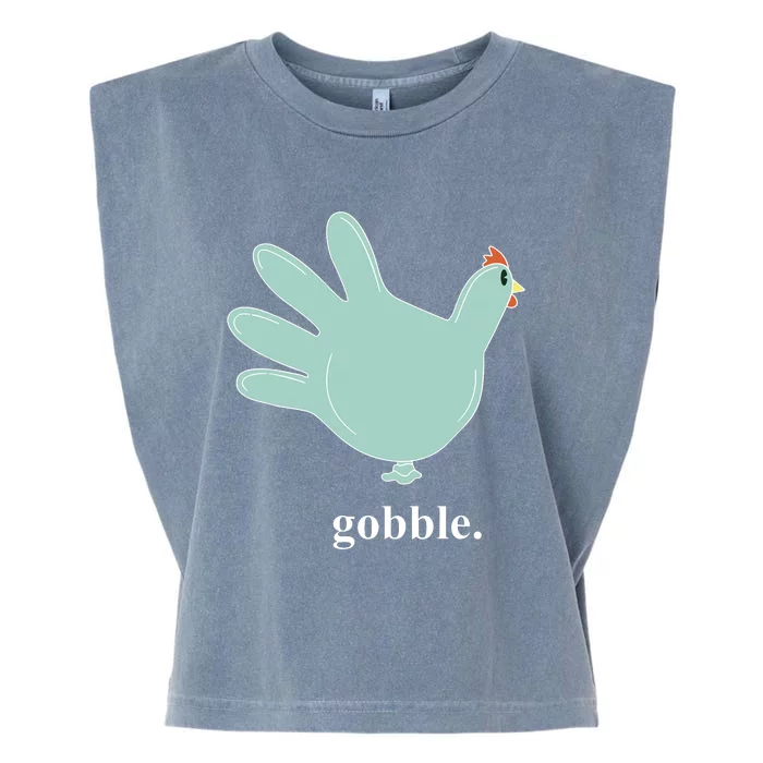 Turkey Glove Gobble Thanksgiving Thankful Nurse Garment-Dyed Women's Muscle Tee