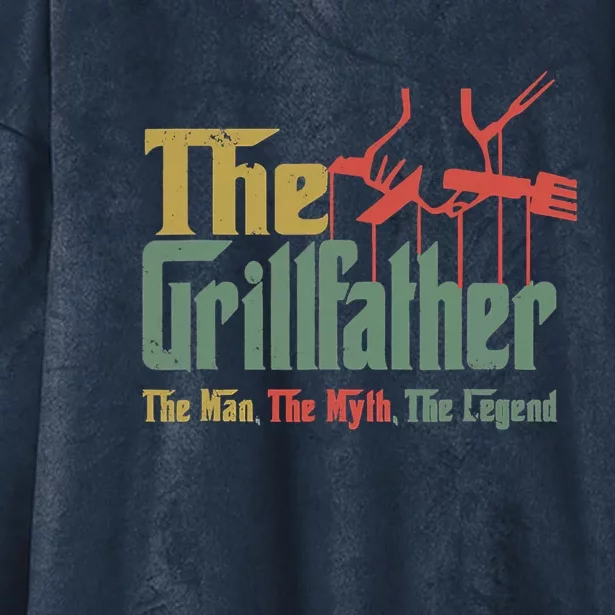 The Grillfather Grill Fathers Gift Hooded Wearable Blanket