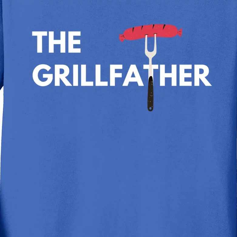 The Grillfather Grilling Bbq Christmas Clothing Gift Kids Long Sleeve Shirt