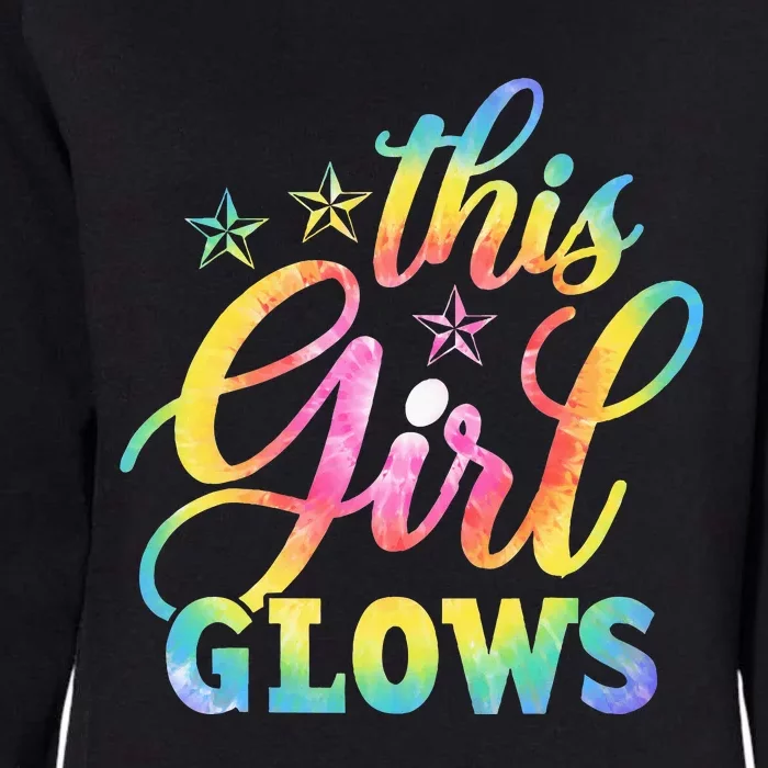 This G.irl Glows for Tie Dye 80s Themed Disco Womens California Wash Sweatshirt