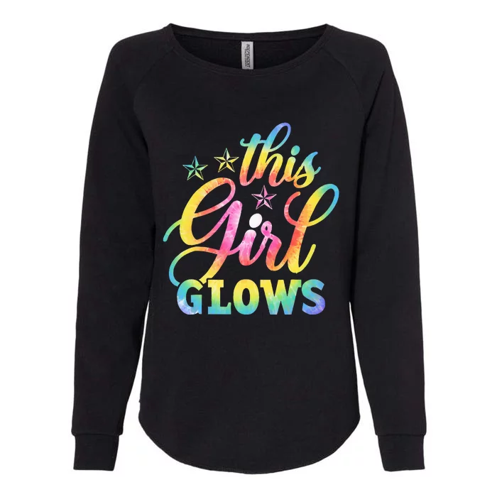 This G.irl Glows for Tie Dye 80s Themed Disco Womens California Wash Sweatshirt