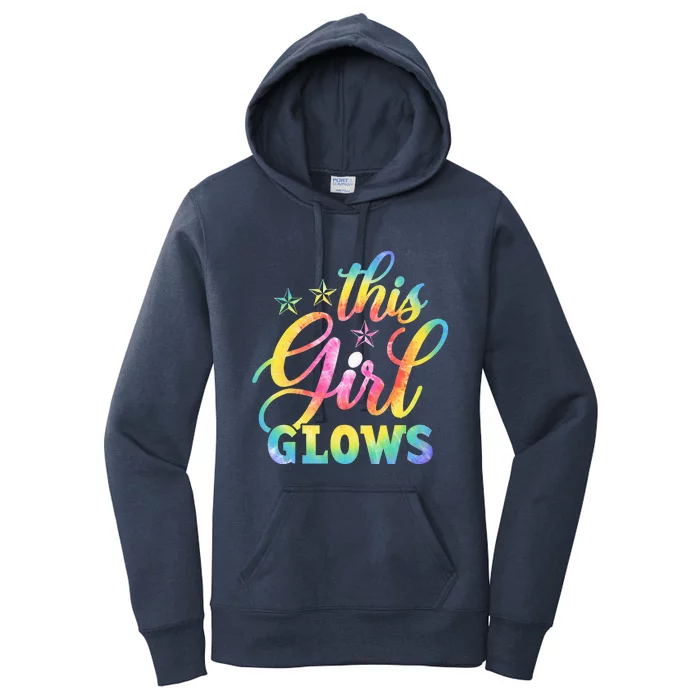 This G.irl Glows for Tie Dye 80s Themed Disco Women's Pullover Hoodie