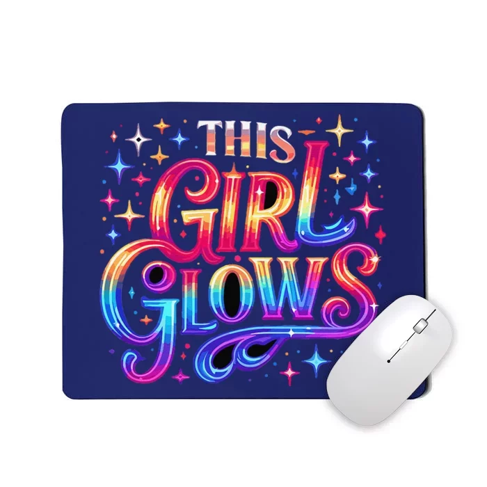 This Girl Glows 80s 90s Party Mousepad