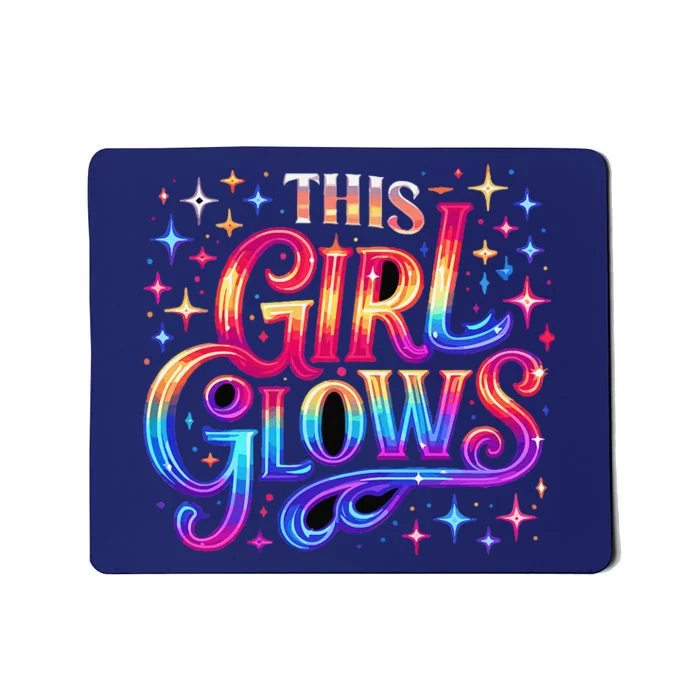 This Girl Glows 80s 90s Party Mousepad