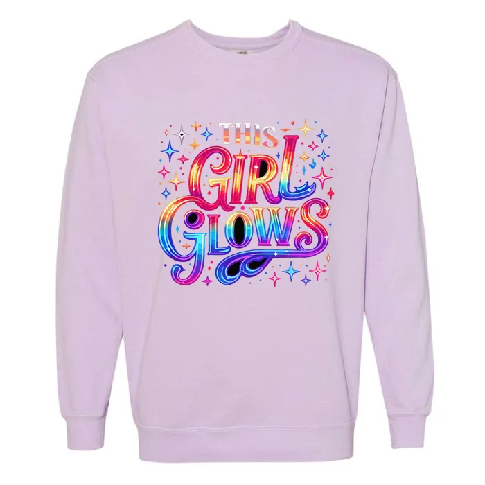 This Girl Glows 80s 90s Party Garment-Dyed Sweatshirt