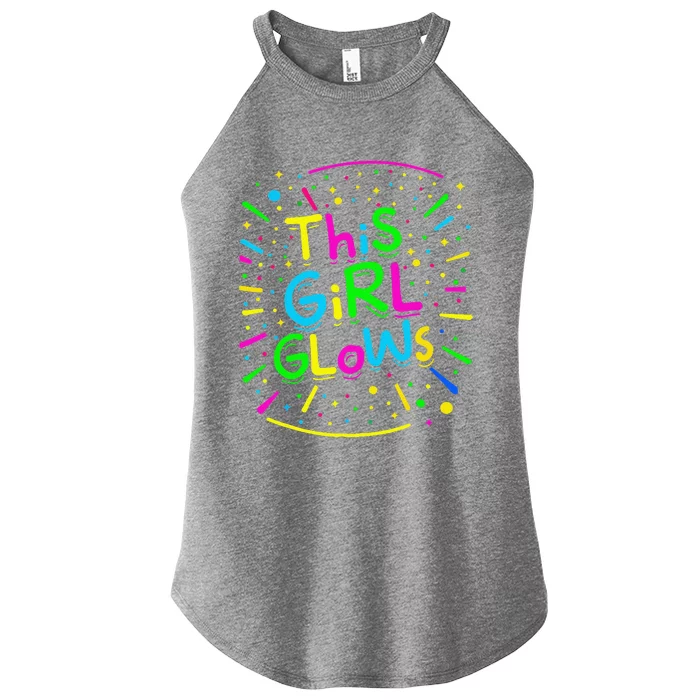 This Girl Glows For Tie Dye Bright Colors 80s And 90s Women’s Perfect Tri Rocker Tank