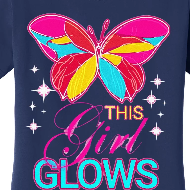 This Girl Glows Cute Girl Woman Tie Dye 80s Party Team Women's T-Shirt