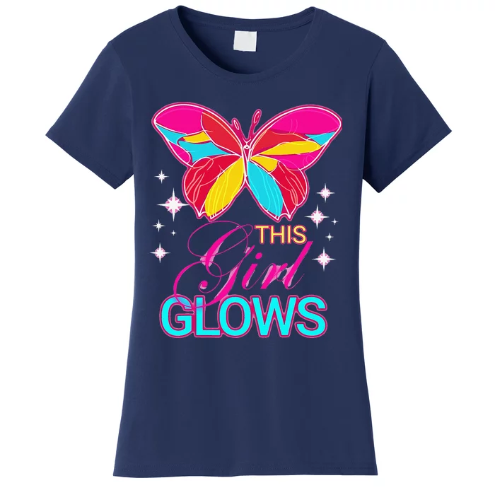 This Girl Glows Cute Girl Woman Tie Dye 80s Party Team Women's T-Shirt