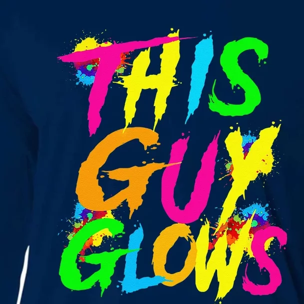 This Guy Glows Cute Boy Man Party Team Cooling Performance Long Sleeve Crew