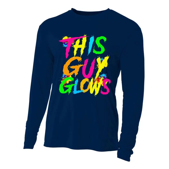 This Guy Glows Cute Boy Man Party Team Cooling Performance Long Sleeve Crew