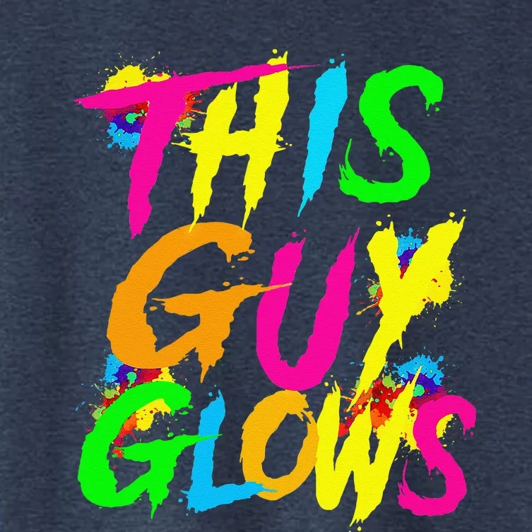 This Guy Glows Cute Boy Man Party Team Women's Crop Top Tee