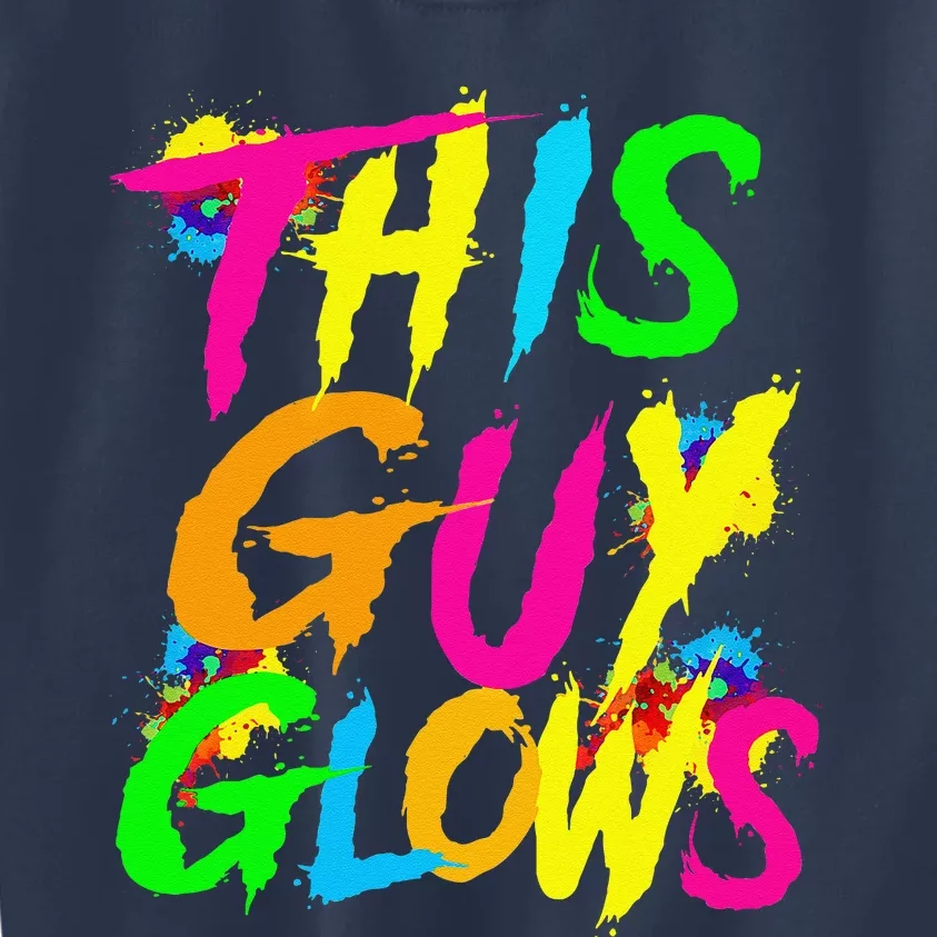 This Guy Glows Cute Boy Man Party Team Kids Sweatshirt