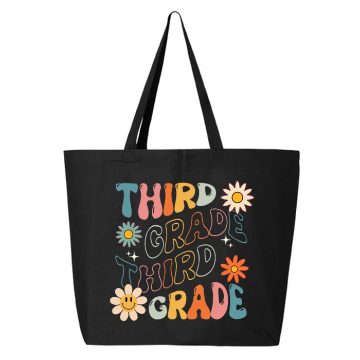 Third Grade Groovy Back To School Team Teacher Student 25L Jumbo Tote