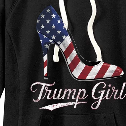 Trump Girl High Heels Stilettos American Flag Trump 2024 Women's Fleece Hoodie