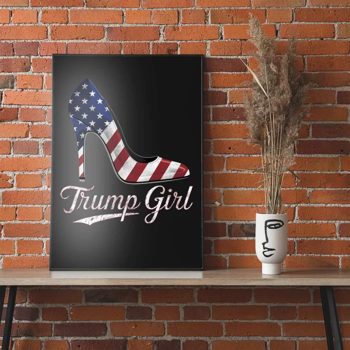 Trump Girl High Heels Stilettos American Flag Trump 2024 Poster