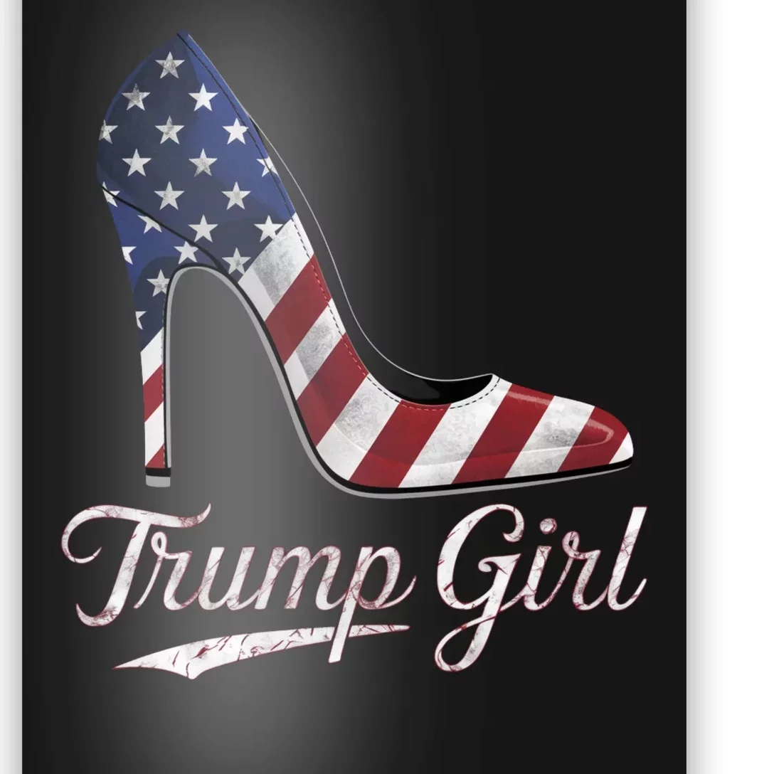 Trump Girl High Heels Stilettos American Flag Trump 2024 Poster