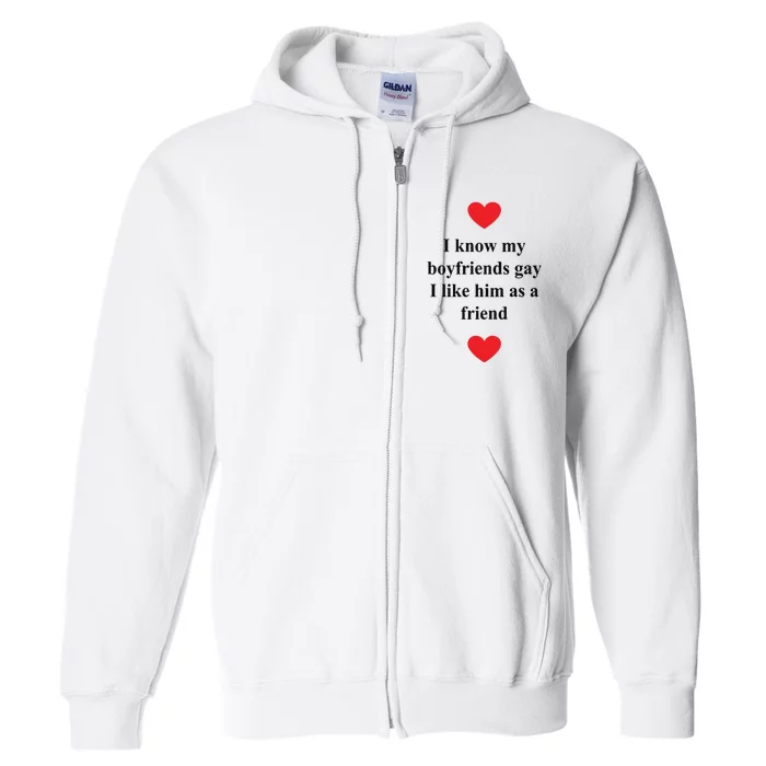 That Go Hard I Know My Boyfriends Gay I Like Him As A Friend Full Zip Hoodie