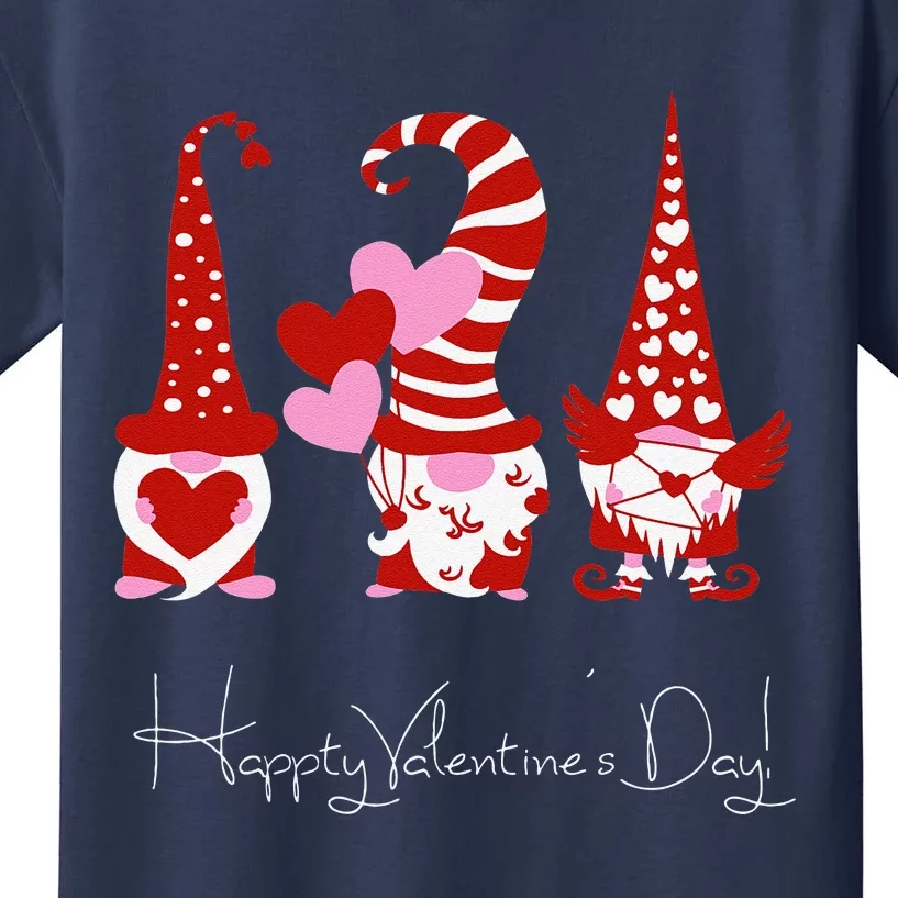 Three Gnomes Holding Hearts Valentiness Love Kids T-Shirt