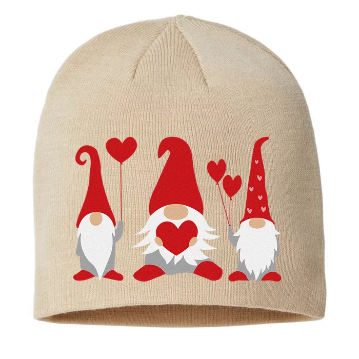 Three Gnomes Holding Hearts Valentiness 8 1/2in Sustainable Knit Beanie