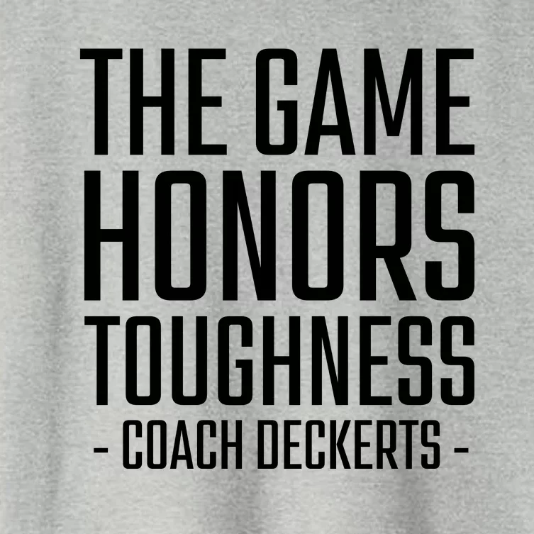 The Game Honors Toughness Coach Deckerts Women's Crop Top Tee