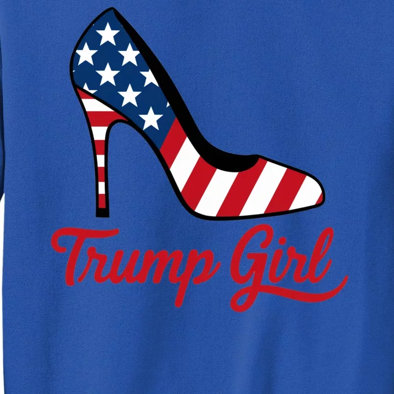 Trump Girl High Heels Stilettos American Flag Trump 2024 Patriotic Fashion Tall Sweatshirt