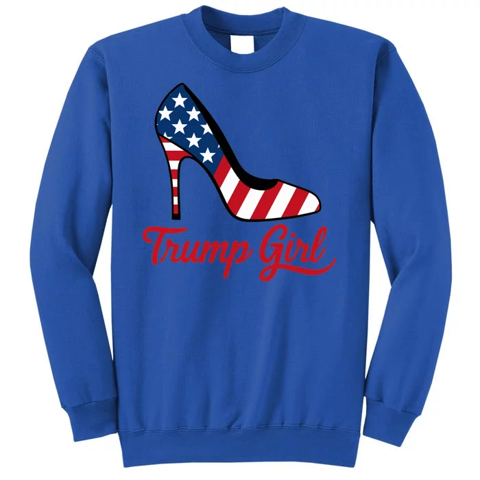 Trump Girl High Heels Stilettos American Flag Trump 2024 Patriotic Fashion Tall Sweatshirt