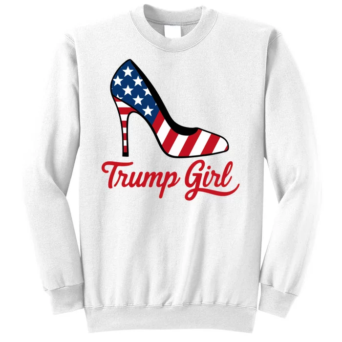 Trump Girl High Heels Stilettos American Flag Trump 2024 Patriotic Fashion Sweatshirt