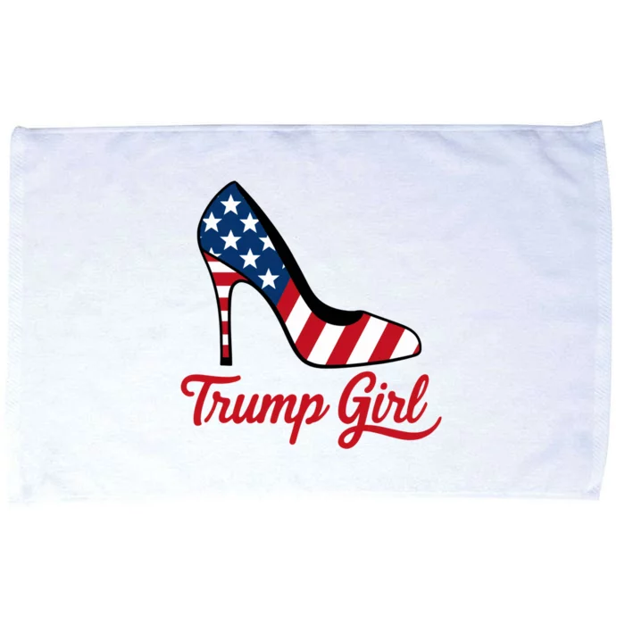 Trump Girl High Heels Stilettos American Flag Trump 2024 Patriotic Fashion Microfiber Hand Towel