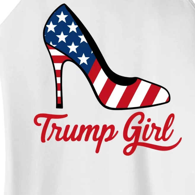 Trump Girl High Heels Stilettos American Flag Trump 2024 Patriotic Fashion Women’s Perfect Tri Rocker Tank