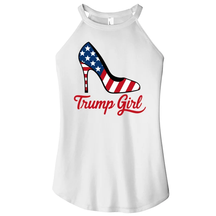 Trump Girl High Heels Stilettos American Flag Trump 2024 Patriotic Fashion Women’s Perfect Tri Rocker Tank